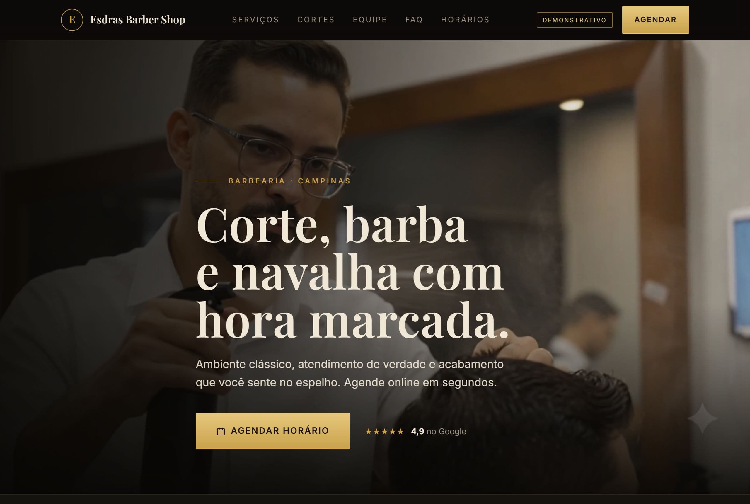 Site de Esdras Barber Shop