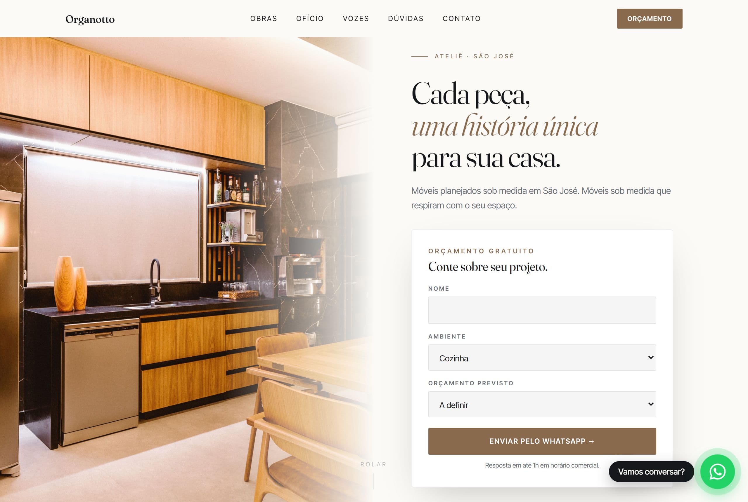 Site de Organotto Móveis